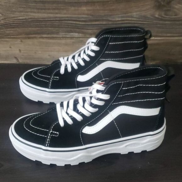 New‎ Vans Sk8 Hi Black Chunky High Top Platforms Sneakers Punk Festival Casual - Picture 7 of 10